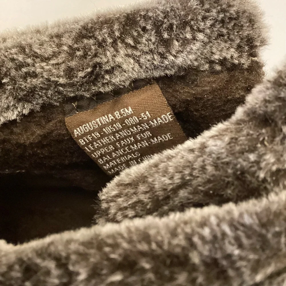 BareTraps 8.5 Augustina Suede Women's Brown Faux Fur-Lined Ankle Boots Booties